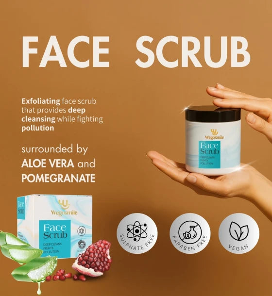 Face scrub with pomegranate and aloe extract
