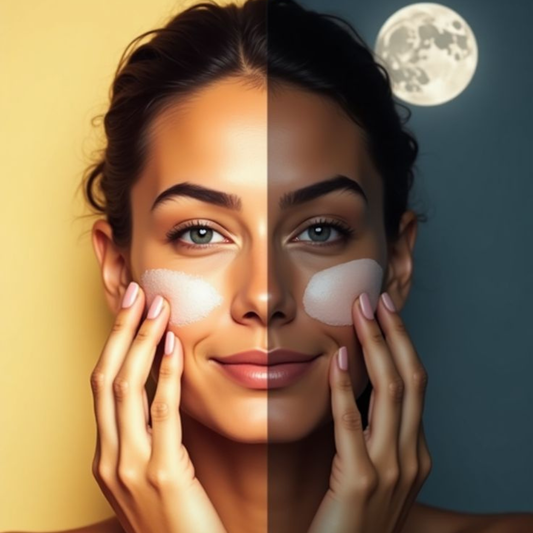 Woman following her day and night skincare routine using WegoSmile products for healthy, glowing, and rejuvenated skin.