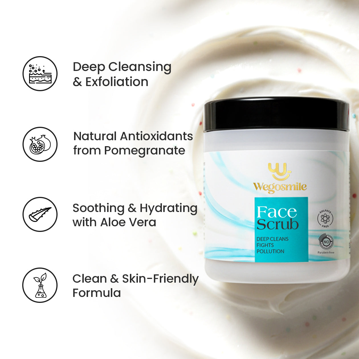Face Scrub with Pomegranate and Aloe Vera Extract