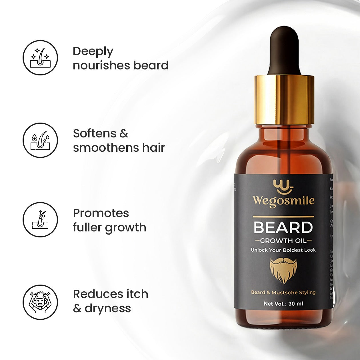 Wegosmile Herbal Beard Oil 30 ML || Natural & Nourishment Oil